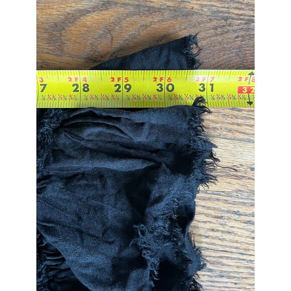 CALYPSO Black 100% Linen Maxi Ruffle Raw Hem Skirt   Women's Size Medium - Picture 7 of 8
